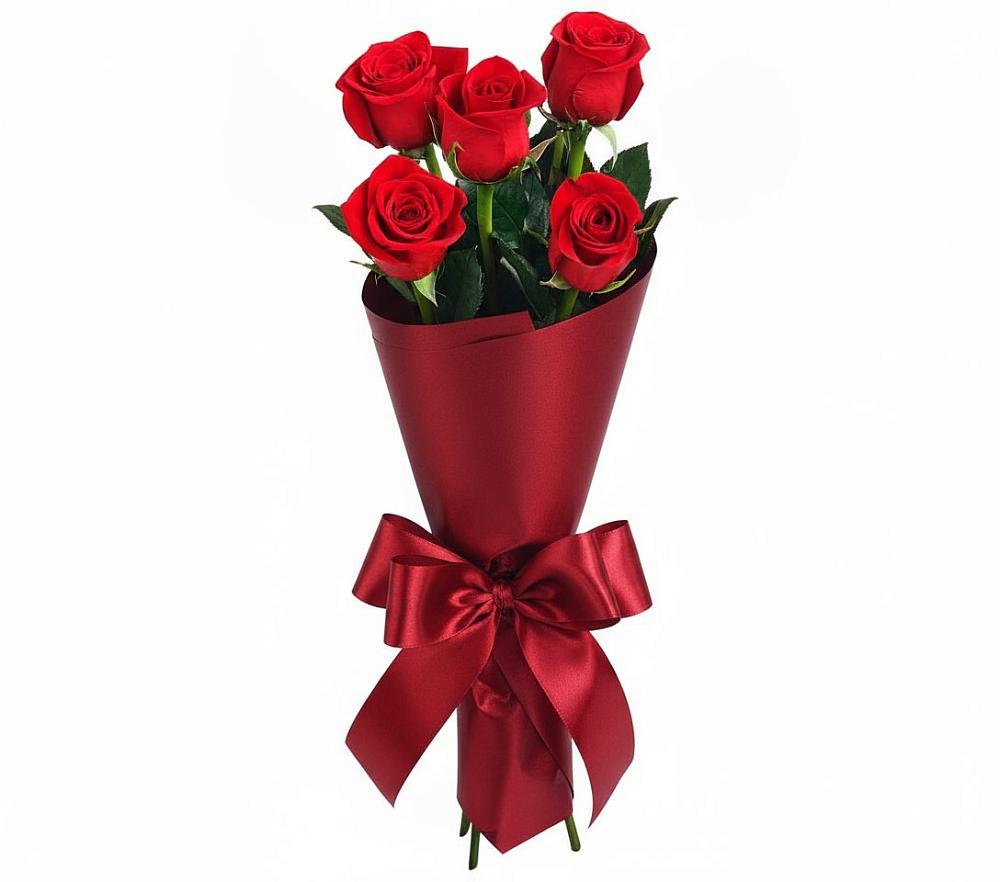 Букет 5 Красных роз Эдлесс Лав в Звёздном