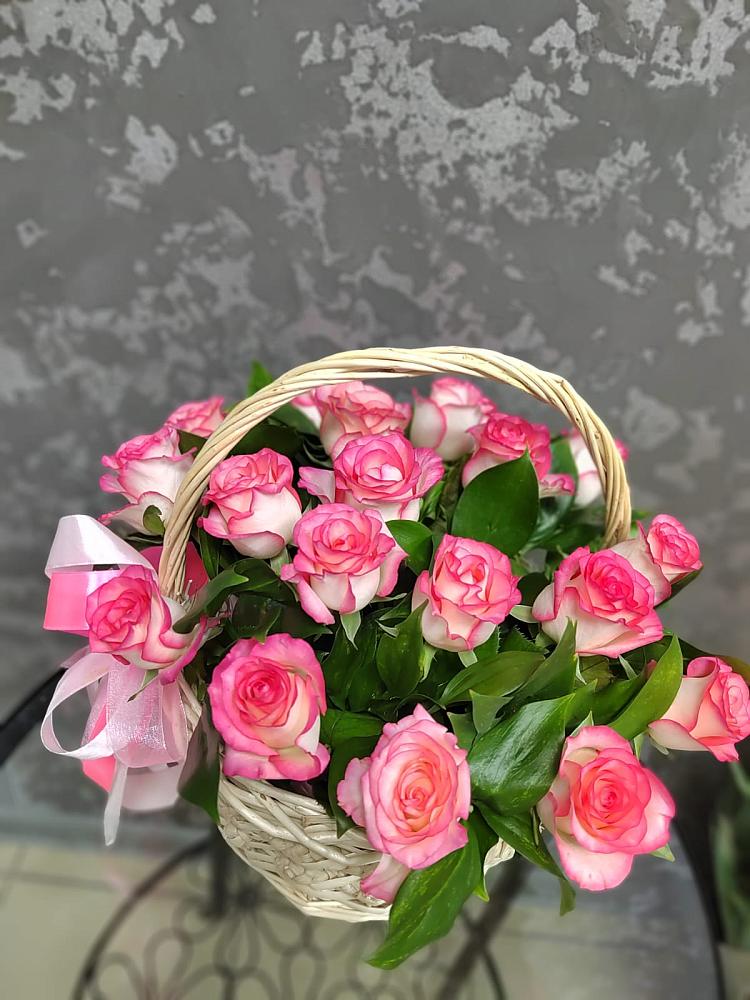 Цветочная композиция из Розы в корзине в Звёздном