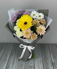Букет цветов из:  Розы, Герберы и Хризантемы в Звёздном