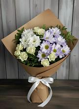 Букет цветов из:  Хризантемы и Розы #REPLACE_PRED# Звёздном