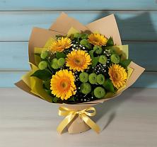 Букет цветов из:  Герберы и Хризантемы в Звёздном