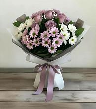 Букет цветов из:  Хризантемы и Розы #REPLACE_PRED# Звёздном