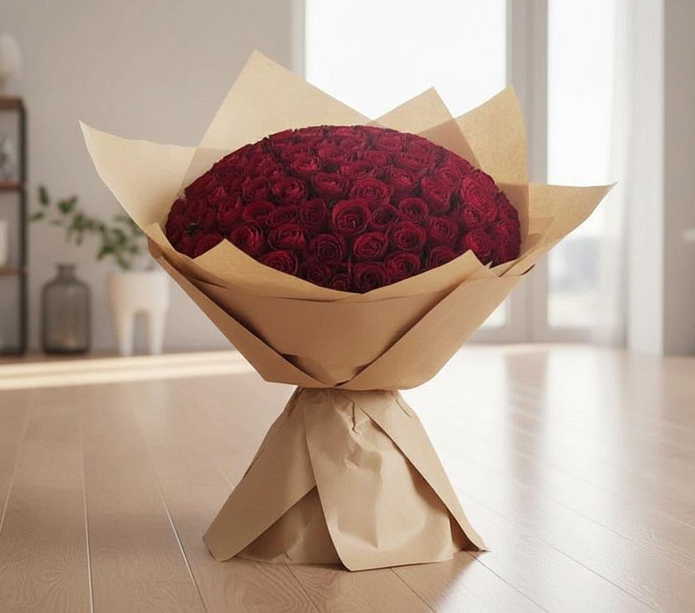 Букет 101 Красная роза в Звёздном