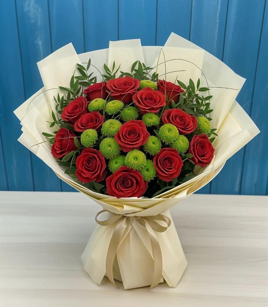 Букет цветов из: Розы и Хризантемы в Звёздном